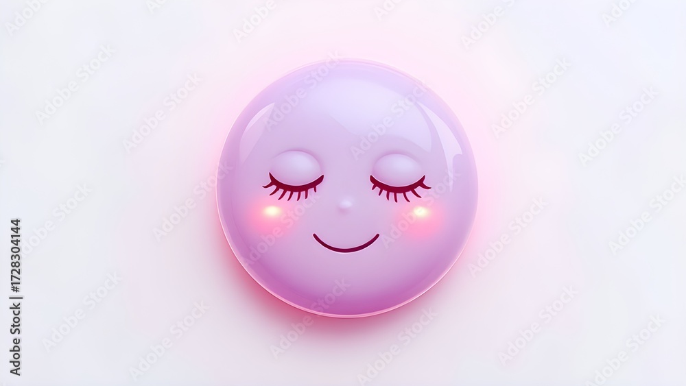 Fototapeta premium Peaceful Smiling Emoticon, isolated on transparent background