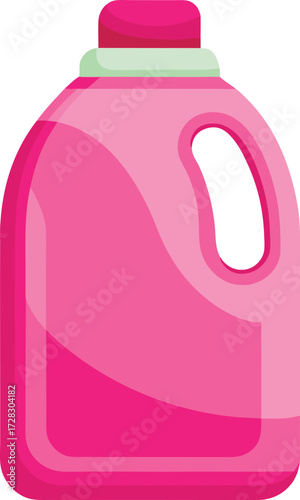 Bright pink laundry detergent bottle vector