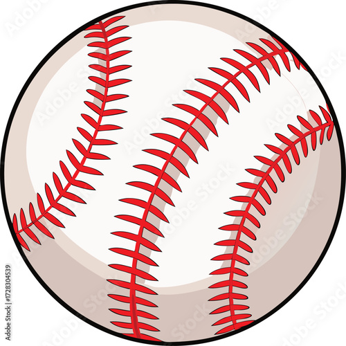Classic baseball illustration with red stitching