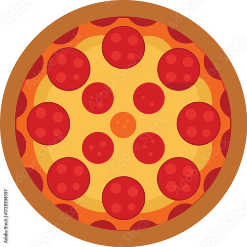 Delicious pepperoni pizza illustration flat design