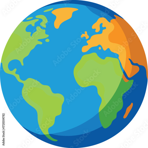 Stylized earth globe vector illustration