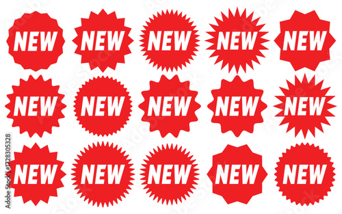 New Tag and Special Offer Badge Vector Set – Flat Icons, Labels, Stickers for Apps, Websites, Promotions and New Arrivals