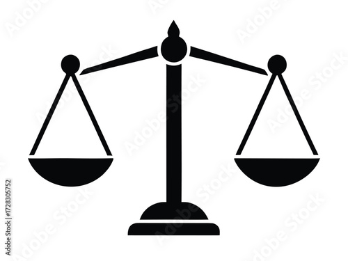 scale vector icon in bold style on black color and white background.