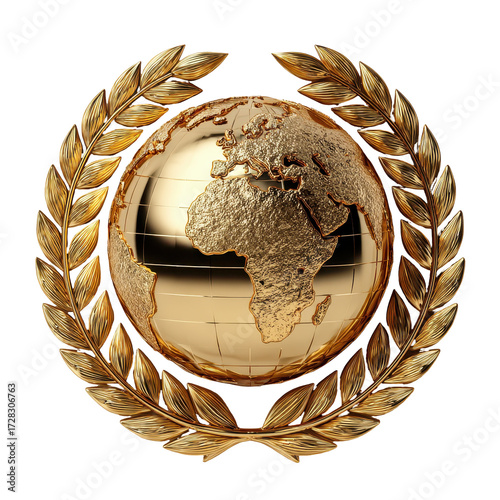 Golden Globe Award Winning Achievement Global Success, isolated on a white background
