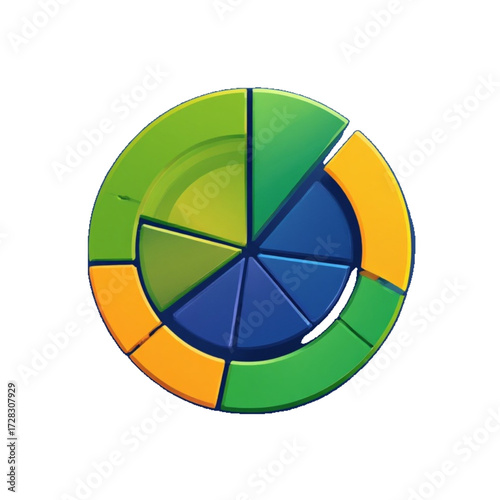 Pie Chart Icon Vector – Data Analysis, Business Presentation & Information Breakdown

