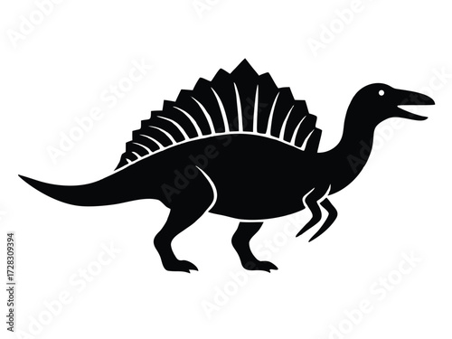 spinosaurus vector icon in bold style on black color and white background.