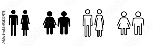 Man and woman icon set. male and female symbol