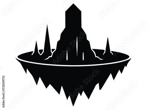 stalagmite vector icon in bold style on black color and white background.