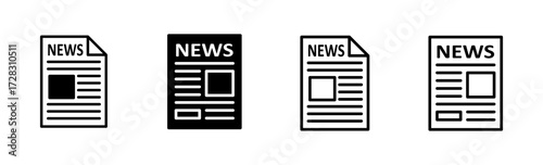 Newspaper icon set. news paper vector sign