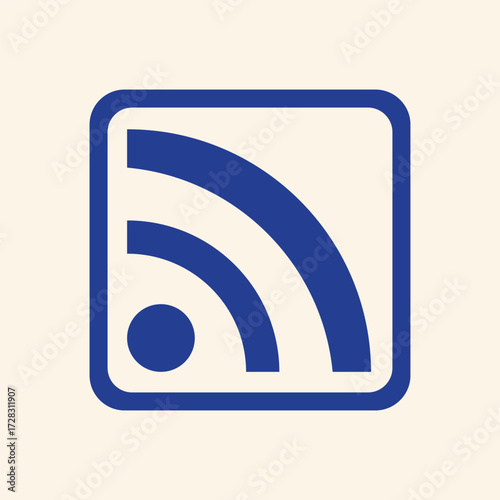 Dynamic RSS feed icon symbolizing modern communication and information sharing for digital platforms and web design
