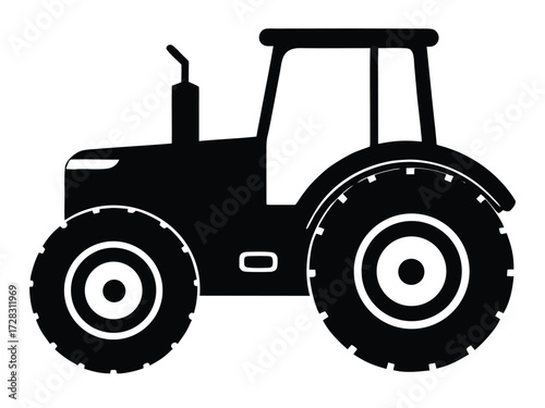 tractor vector icon in bold style on black color and white background.