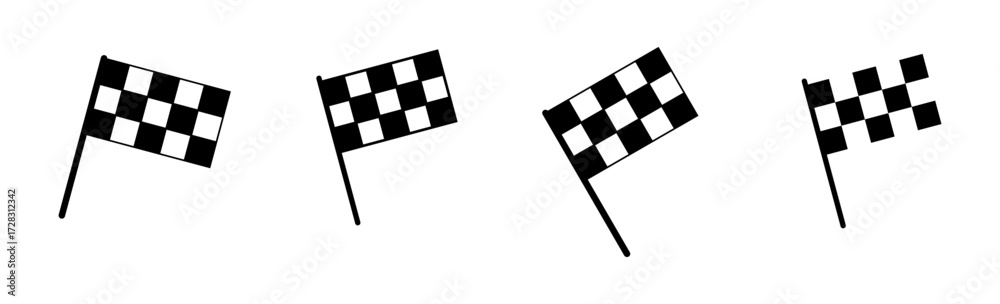 Fototapeta premium Racing flag icon set. race flag icon.Checkered racing flag icon