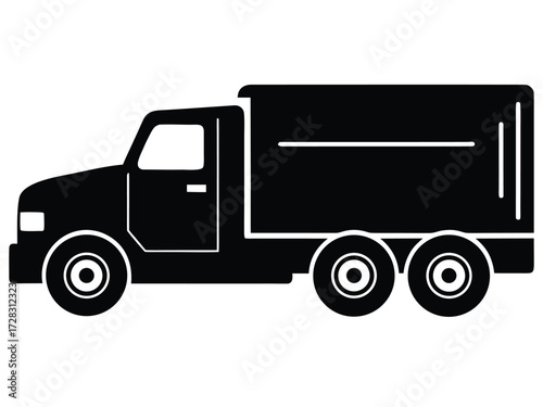 truck vector icon in bold style on black color and white background.