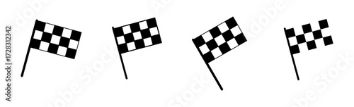 Racing flag icon set. race flag icon.Checkered racing flag icon