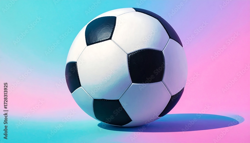 Naklejka premium Soccer ball on gradient background