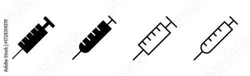 Syringe icon set. injection icon vector.