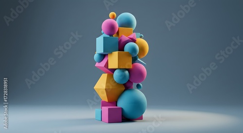 Abstract geometric shapes composition
