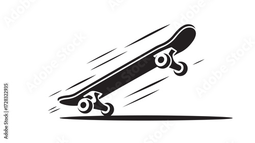 Bold skateboard design soaring with speed, perfect for youth marketing campaigns, extreme sports branding, and edgy urban lifestyle themes that demand attention and convey movement