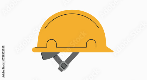 Protective Yellow Hard Hat - Essential Worksite Safety Gear Illustration