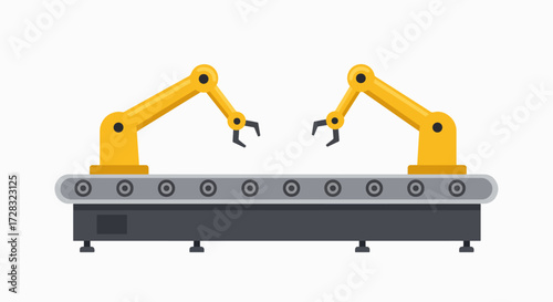 Automated Manufacturing: Robotic Arms on Conveyor System
