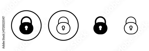 Lock icon logo design. Padlock sign and symbol. Encryption icon. Security symbol