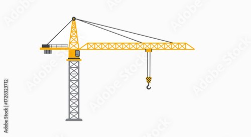 Dynamic Yellow Tower Crane Vector Illustration for Construction and Development Projects