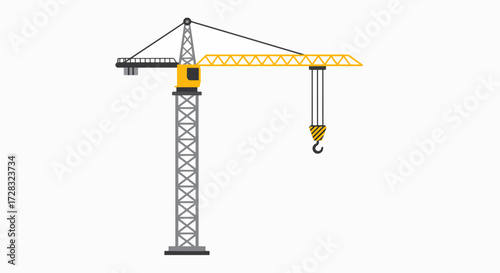 Modern Tower Crane Illustration for Construction and Development Projects
