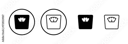 Scales icon logo design. Weight scale sign and symbol