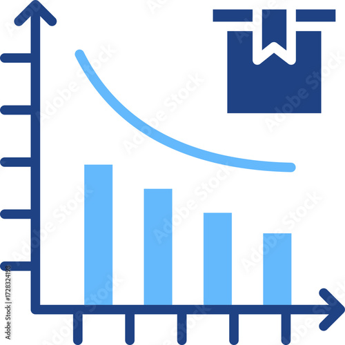 Demand Curve glyph color icon