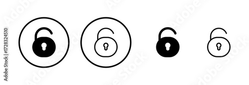 Unlock icon logo design. Unlock sign and symbol. unlocked padlock icon