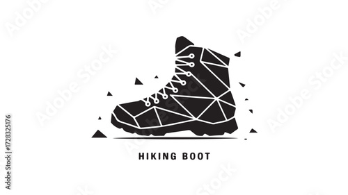 Conquer any terrain with this bold, geometric hiking boot design, perfect for outdoor adventures, exploration, and rugged journeys, inspiring confidence and a spirit of discovery.