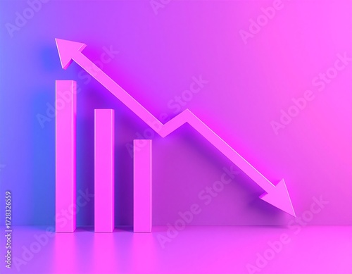 Free Download A vibrant pink and blue gradient background features a bold, white arrow pointing upward, symbolizing growth and positivity in a dynamic design. - GFXLoad