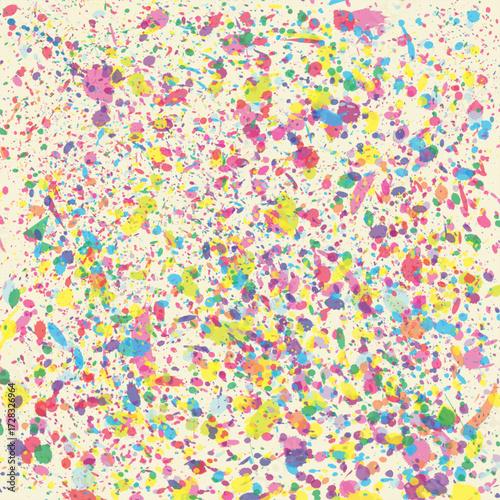 Abstract colorful  ink splatter pattern on a pink background, Vector illustration