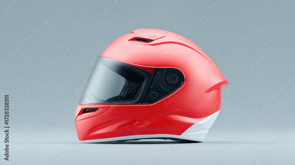 Fototapeta premium A red helmet with a black visor