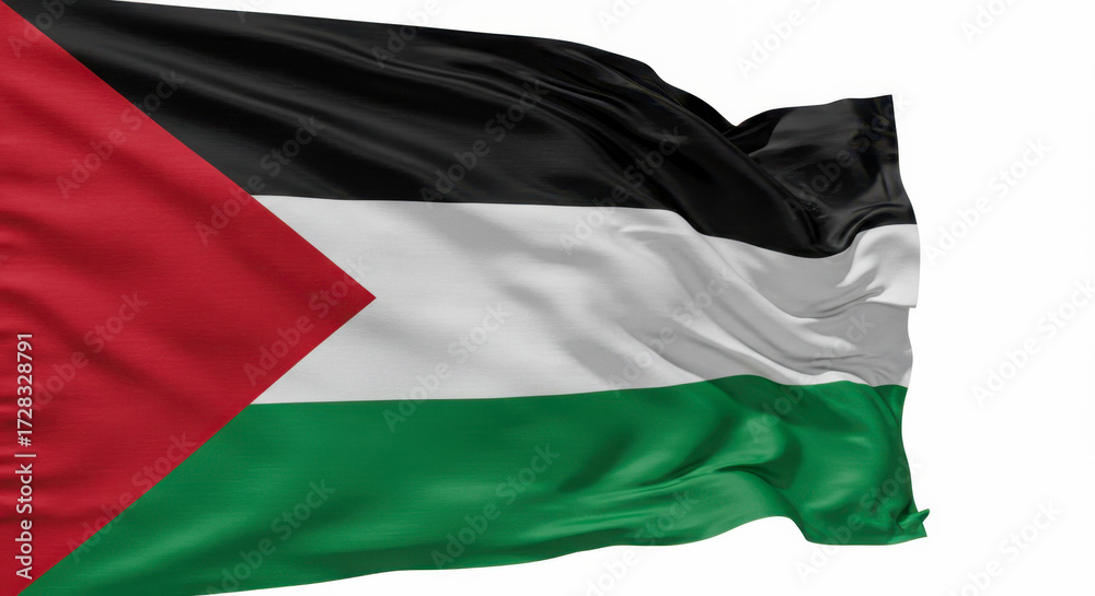 Fototapeta premium National Flag of Jordan on Flagpole with Clear Design Elements