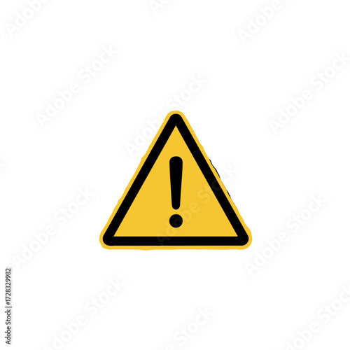Universal yellow warning triangle symbol with black exclamation mark inside, indicating general hazard or caution