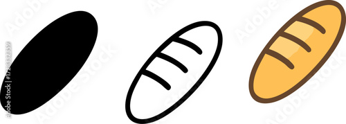 Bread Loaf Icon Set 1.