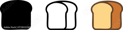 Bread Slices Icon Set.