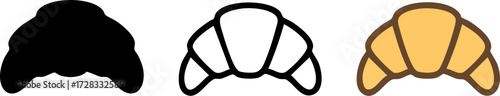Croissant Icon Set.