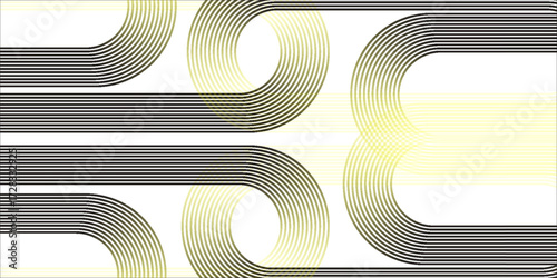 yellow background. Modern lines curves abstract presentation background. Luxury paper cut background