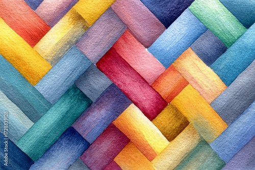 Vivid Watercolor Brushstrokes Create a Woven Tapestry of Colors and Emotions Generative AI