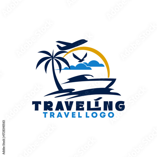 Modern Color Agency Travel Check Business Logo. Transport, Logistics Delivery Logo Design