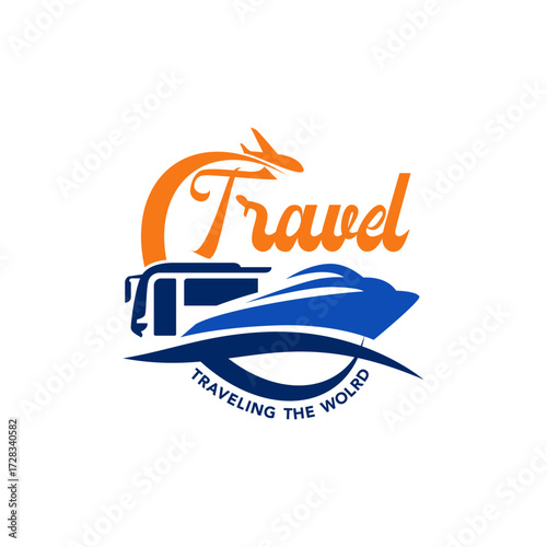 Modern Color Agency Travel Check Business Logo. Transport, Logistics Delivery Logo Design