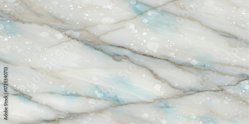 Seamless White Marble Texture with Gray and Teal Veins