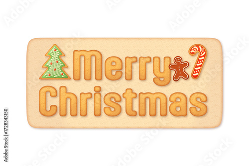 クッキー生地で作ったメリークリスマスベクターイラスト