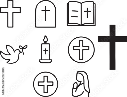 Christian Icons Set | Religion and Spirituality Vector Pack