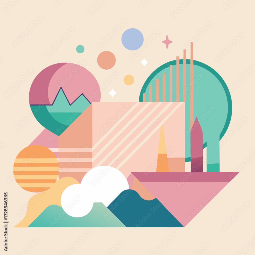 Naklejka premium vector illustration of a modern building