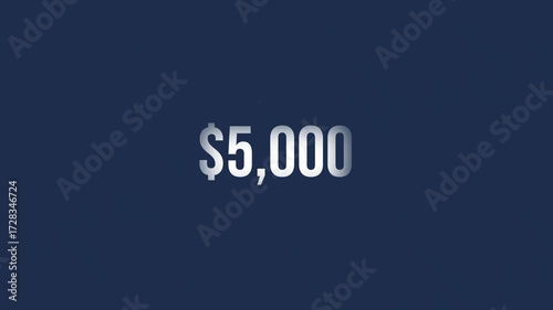 2025 Dollar Count from 100 to 5000 Dollar in Blue