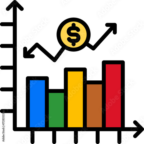 Price Fluctuation lineal color icon