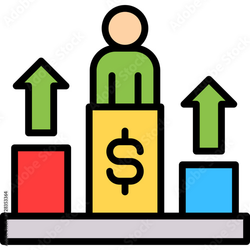 Competitive Market lineal color icon